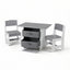 Keezi Kids Table and 2 Chairs Set Wooden Activity Table wit 2 Storage Drawers, Toddler Table and Chair Set for Children Drawing, Reading, Crafts, Eating, Grey