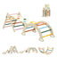Keezi Kids Triangle Climbing Toys Set With Slide Indoor Outdoor Toddler Toys Pikler Climber With Arch