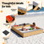 Keezi Wooden Sandpit Sand Pit Outdoor Kids Toy Box Mud Kitchen Sink Storage Bench