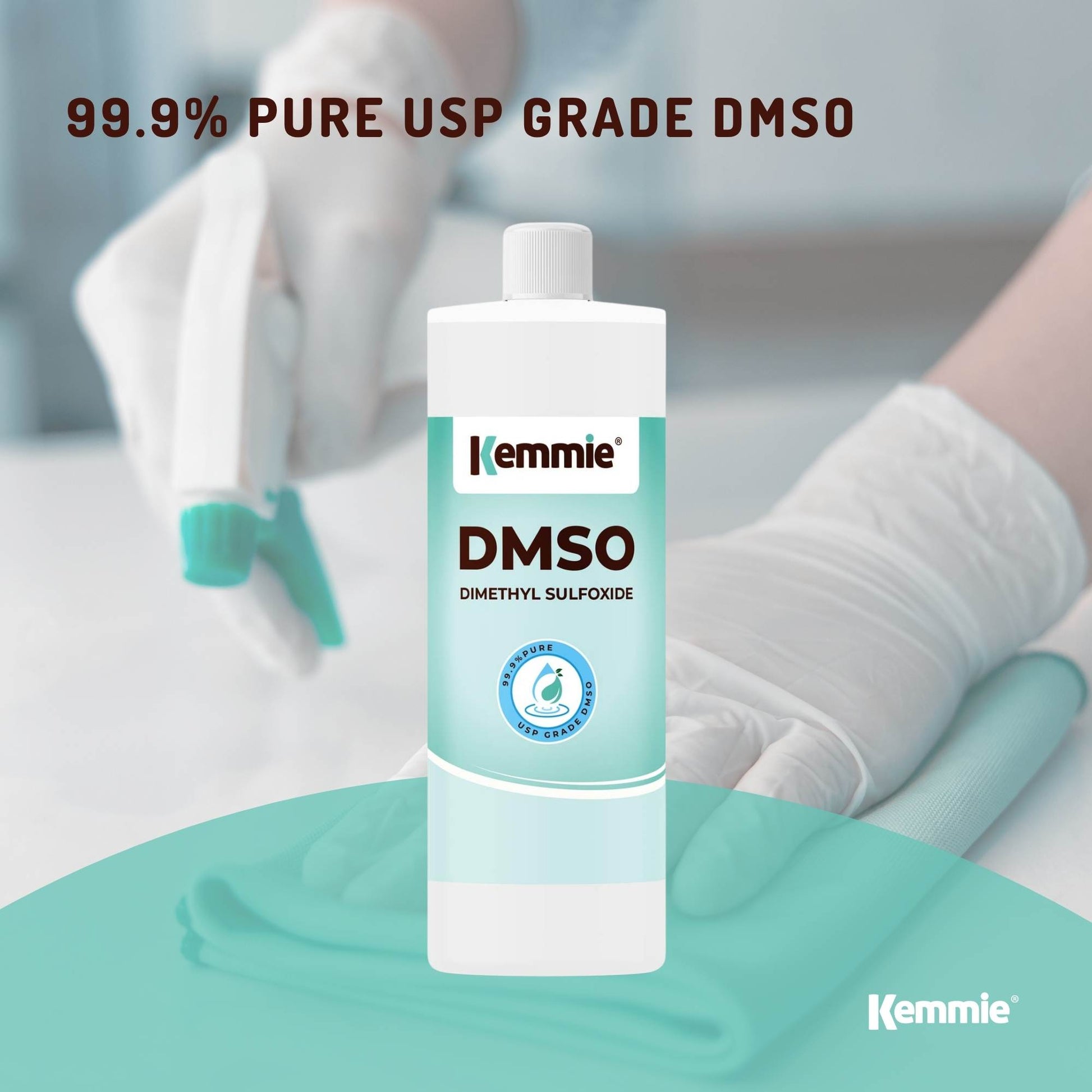 Kemmie DMSO Liquid 99.9% Pure - USP Grade Dimethyl Sulfoxide Solvent
