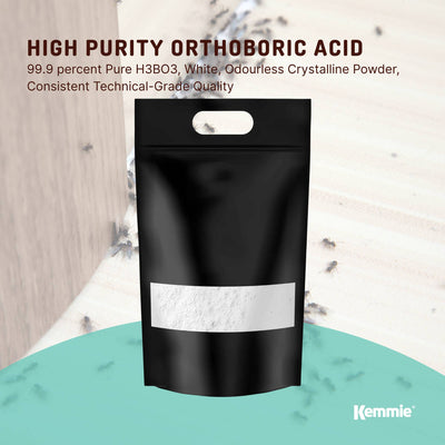 Kemmie 20Kg Boric Acid Powder 99.9% Pure - Soluble Orthoboric Acid H3BO3