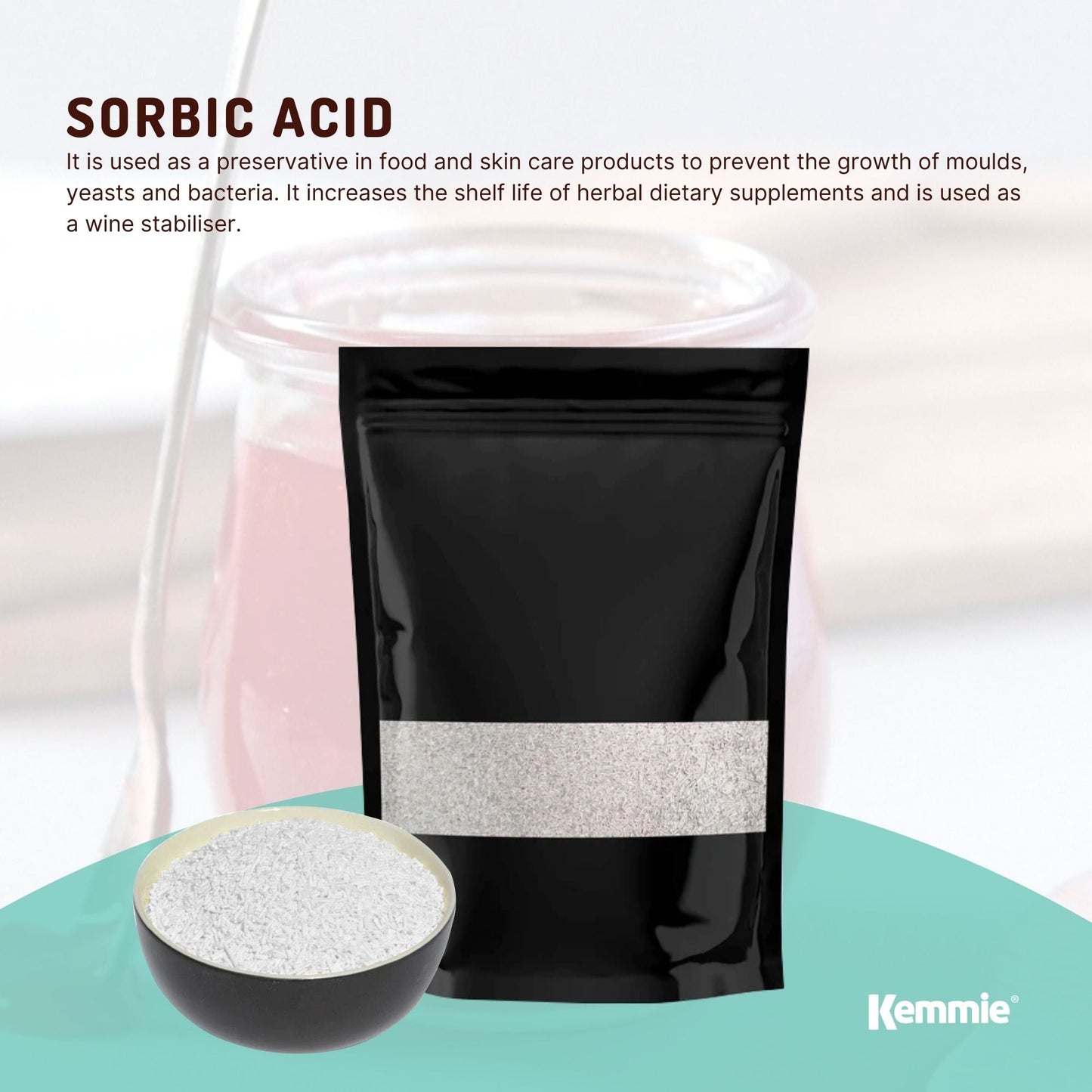 Kemmie 2Kg Potassium Sorbate Food Grade Granules Preservative E202 Cosmetic