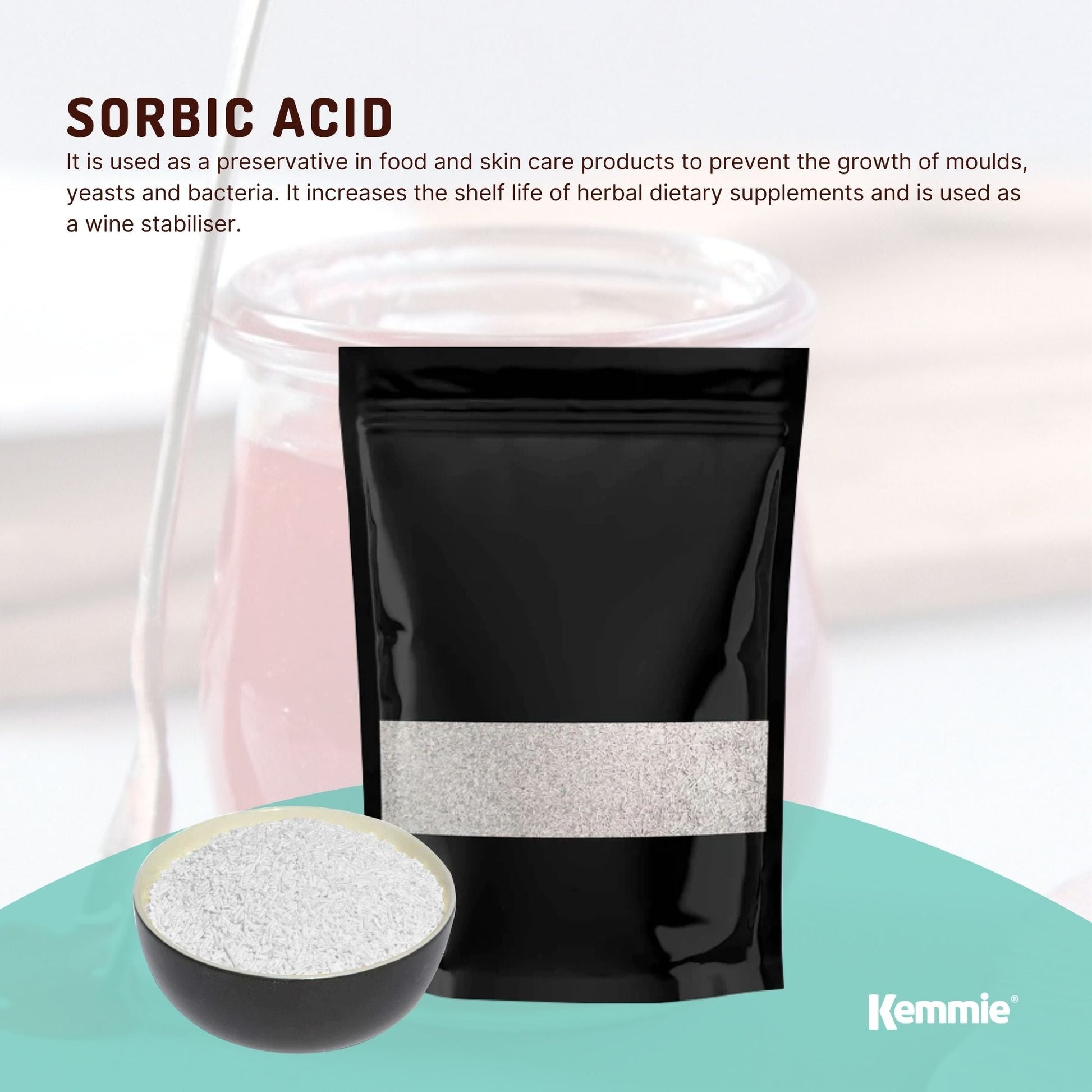 Kemmie 2Kg Potassium Sorbate Food Grade Granules Preservative E202 Cosmetic