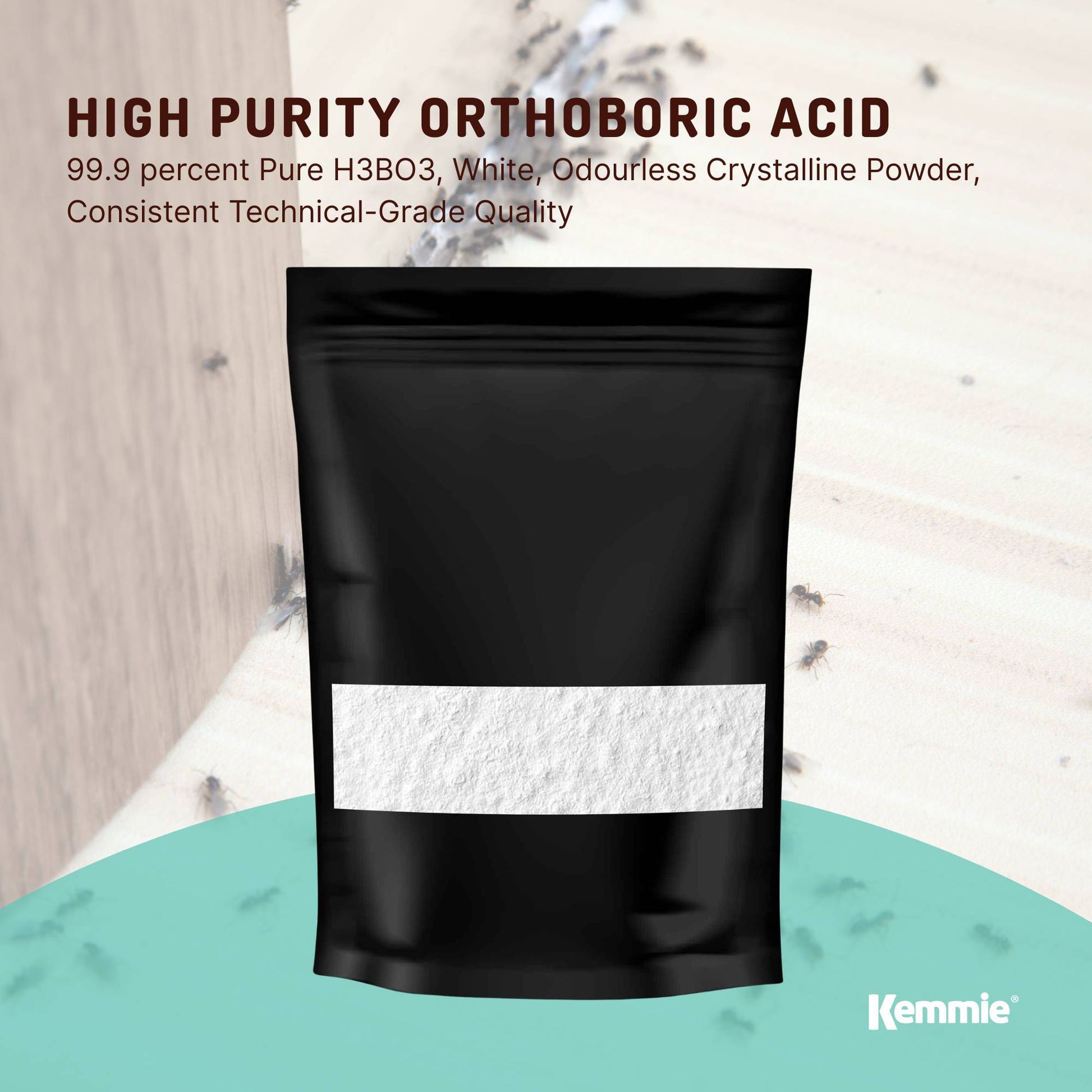 Kemmie 400g Boric Acid Powder 99.9% Pure - Soluble Orthoboric Acid H3BO3