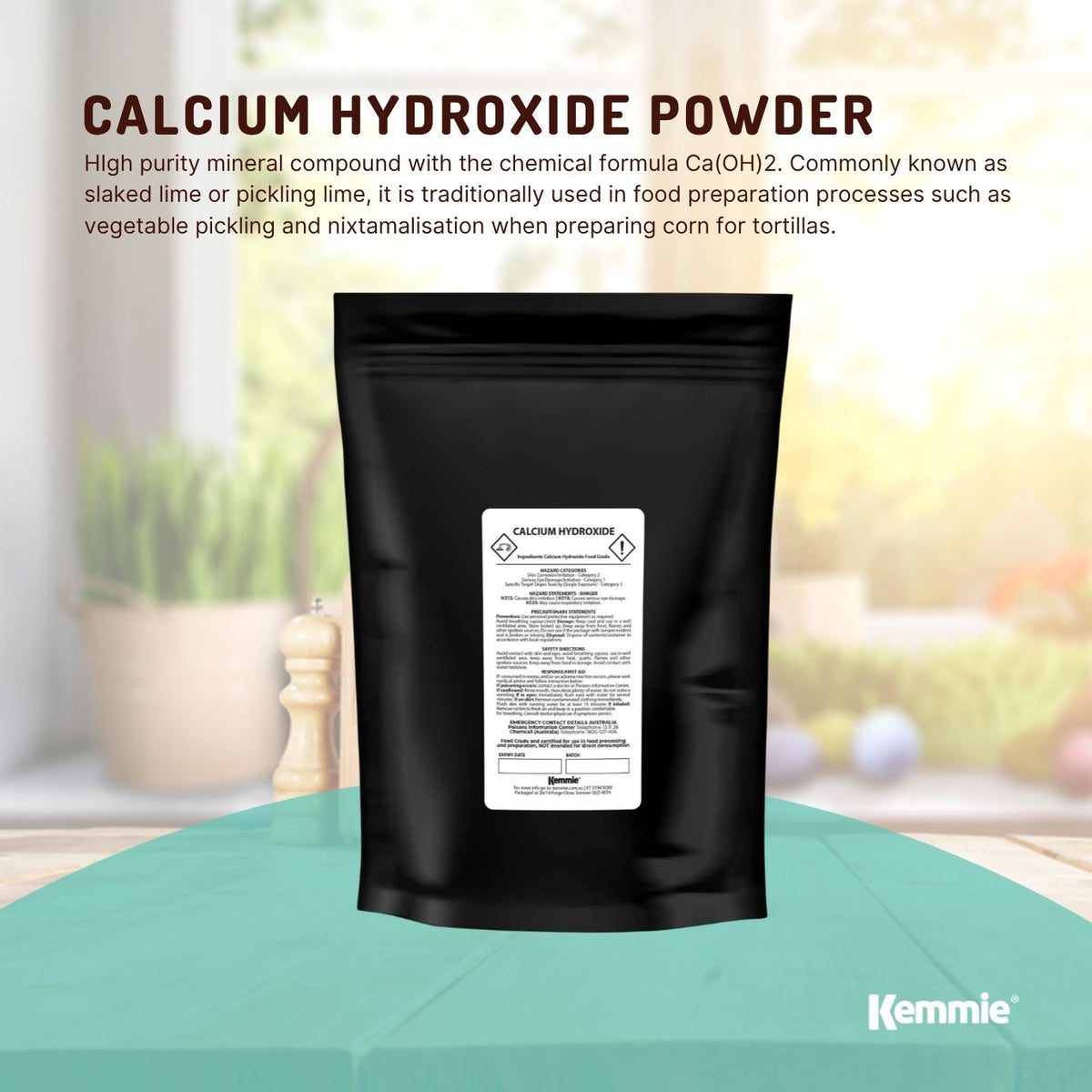 Kemmie 400g Calcium Hydroxide Powder Food Grade Pickling Slaked Lime FCC