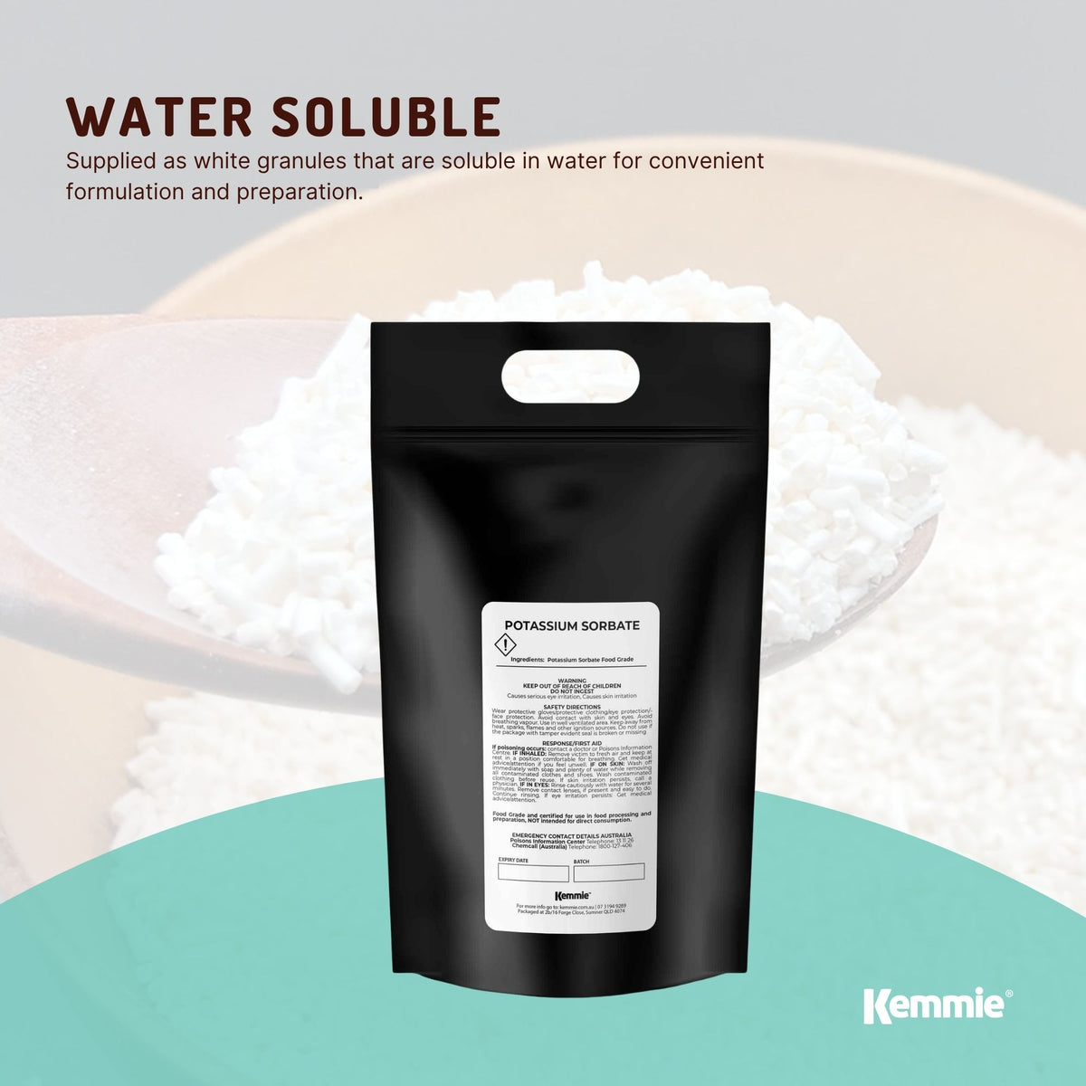 Kemmie 5Kg Potassium Sorbate Granules E202 Preservative Cosmetic Brewing