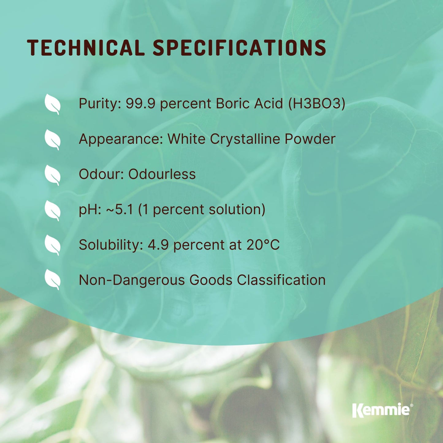 Kemmie Boric Acid Powder 99.9% Pure Tubs - Soluble Orthoboric Acid H3BO3