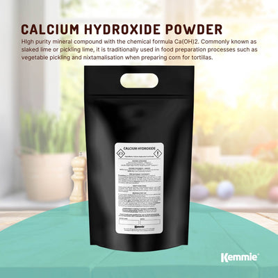 Kemmie Bulk 10Kg Calcium Hydroxide Powder - Food Grade Pickling Lime Slaked FCC