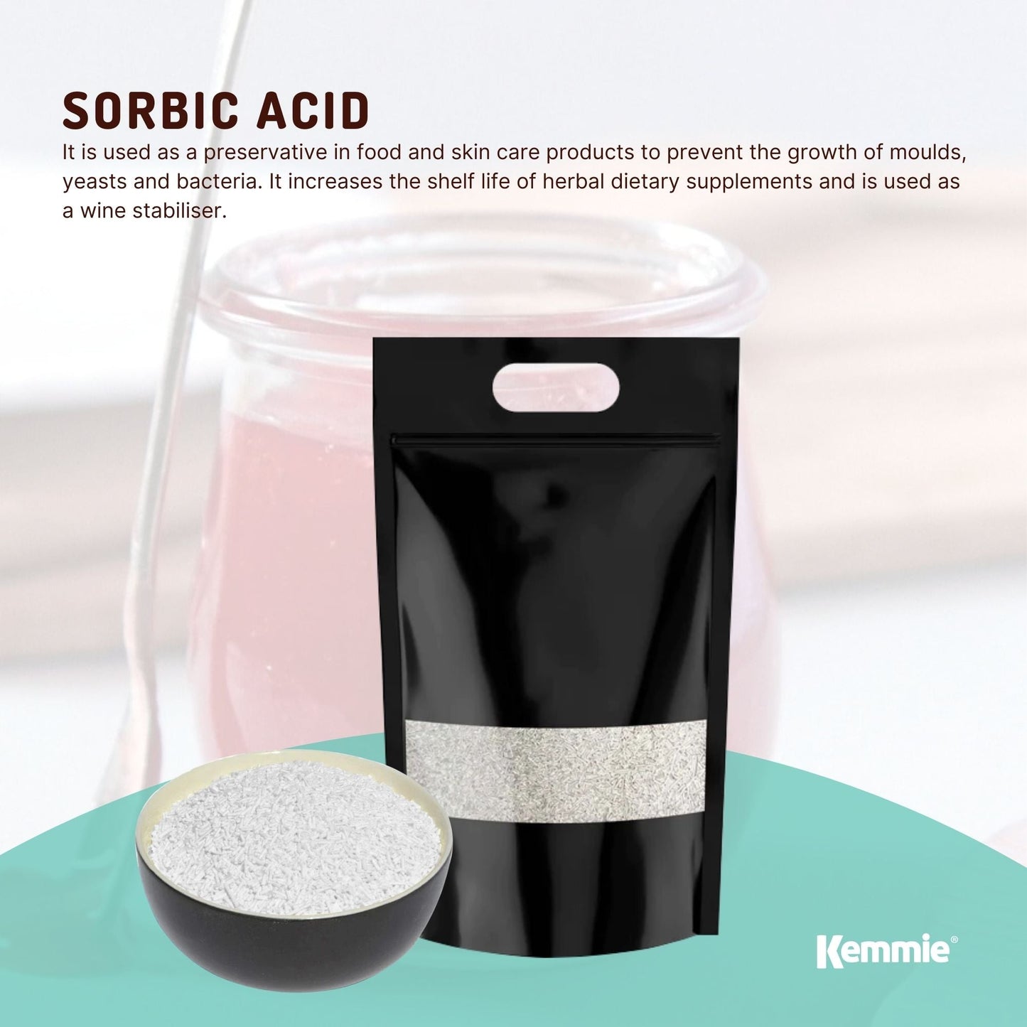 Kemmie Bulk 10Kg Potassium Sorbate Food Grade Granules Preservative E202