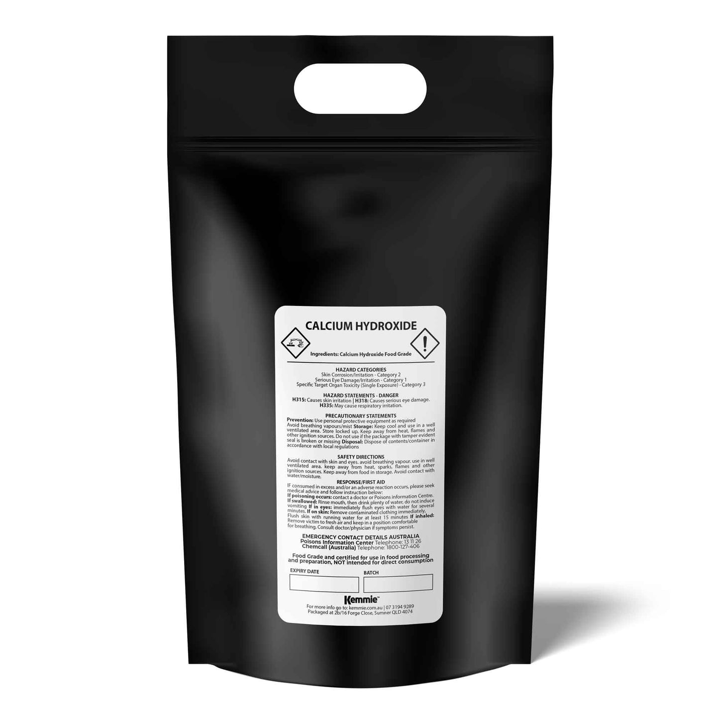Kemmie Calcium Hydroxide Powder Bags - Food Grade Pickling Lime FCC Bulk