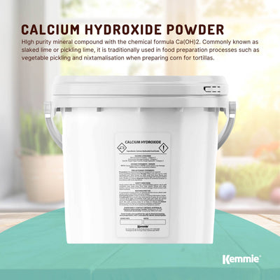 Kemmie Calcium Hydroxide Powder Tubs - Food Grade Pickling Lime FCC Bulk