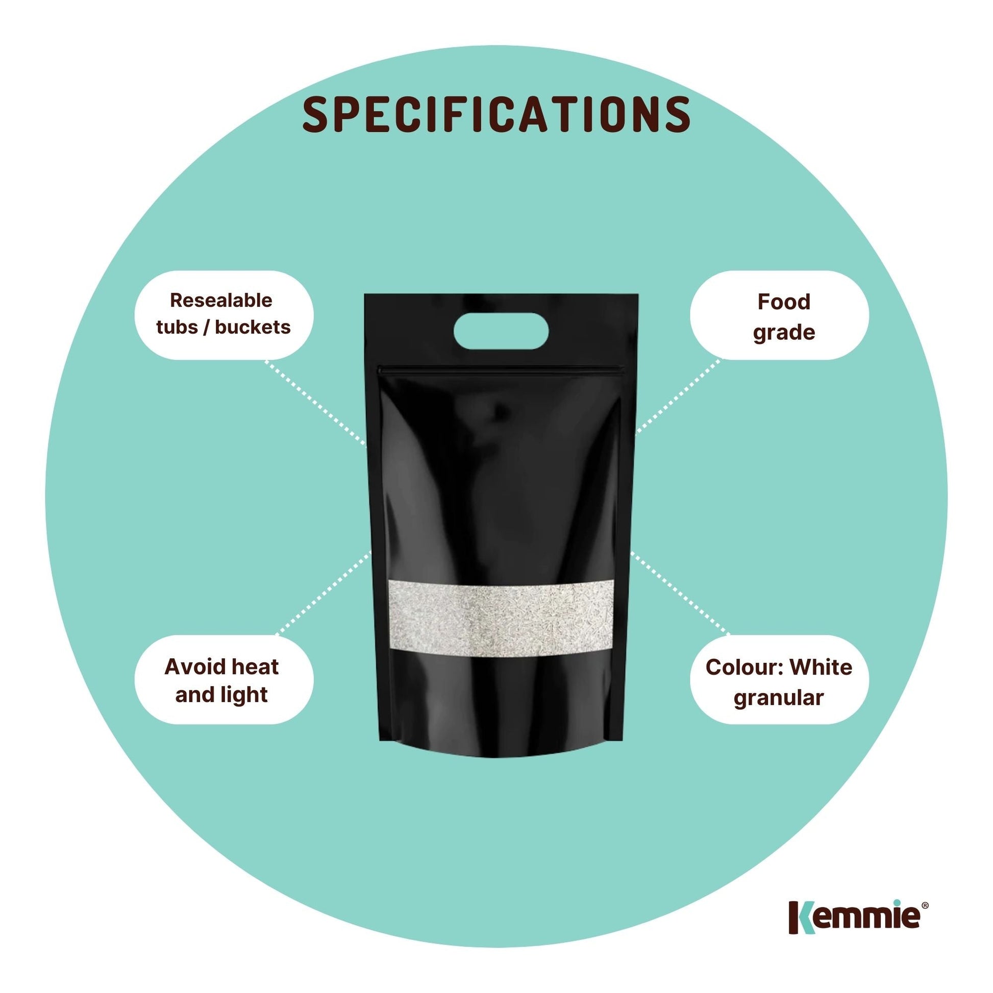 Kemmie Potassium Sorbate Food Grade Granules Preservative E202 Cosmetics Bulk