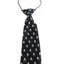 Kids Boys Black & White Patterned Elastic Neck Tie - Pirate Symbol