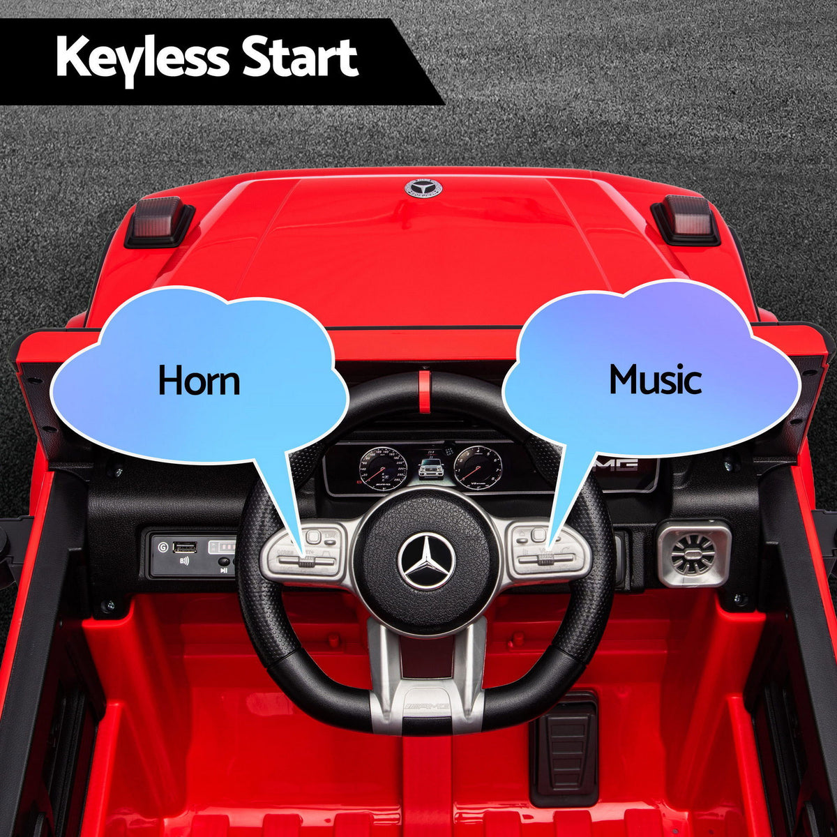 Kids Electric Ride On Car G63 Toy Cars Remote Control Red