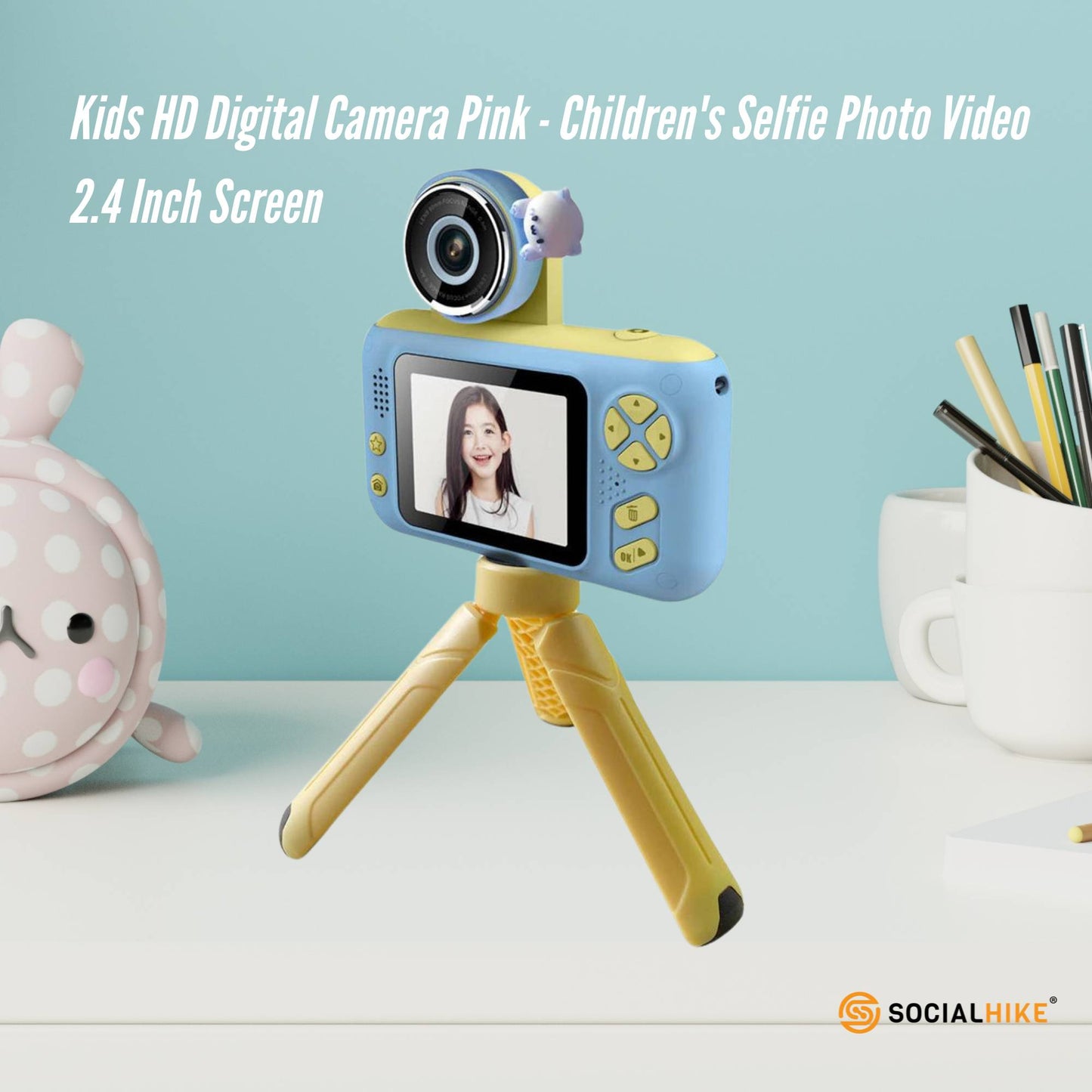 Kids HD Digital Camera Blue - Children's Selfie Photo Video 2.4 Inch Screen