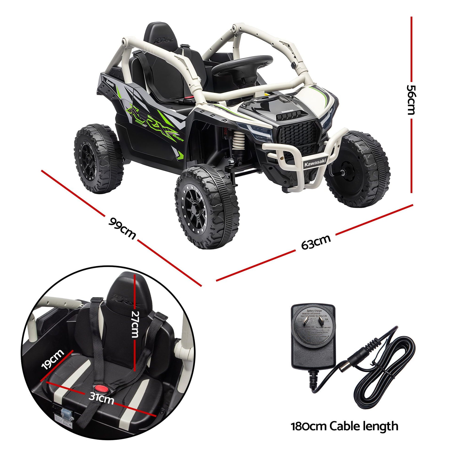 Kids Ride On Car Off-Road Licensed KRX1000 Electric Toy with Remote Control Music