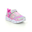 Kids Skechers Heart Lights Untamed Silver/Hot Pink Infant Girls Light Up Trainers