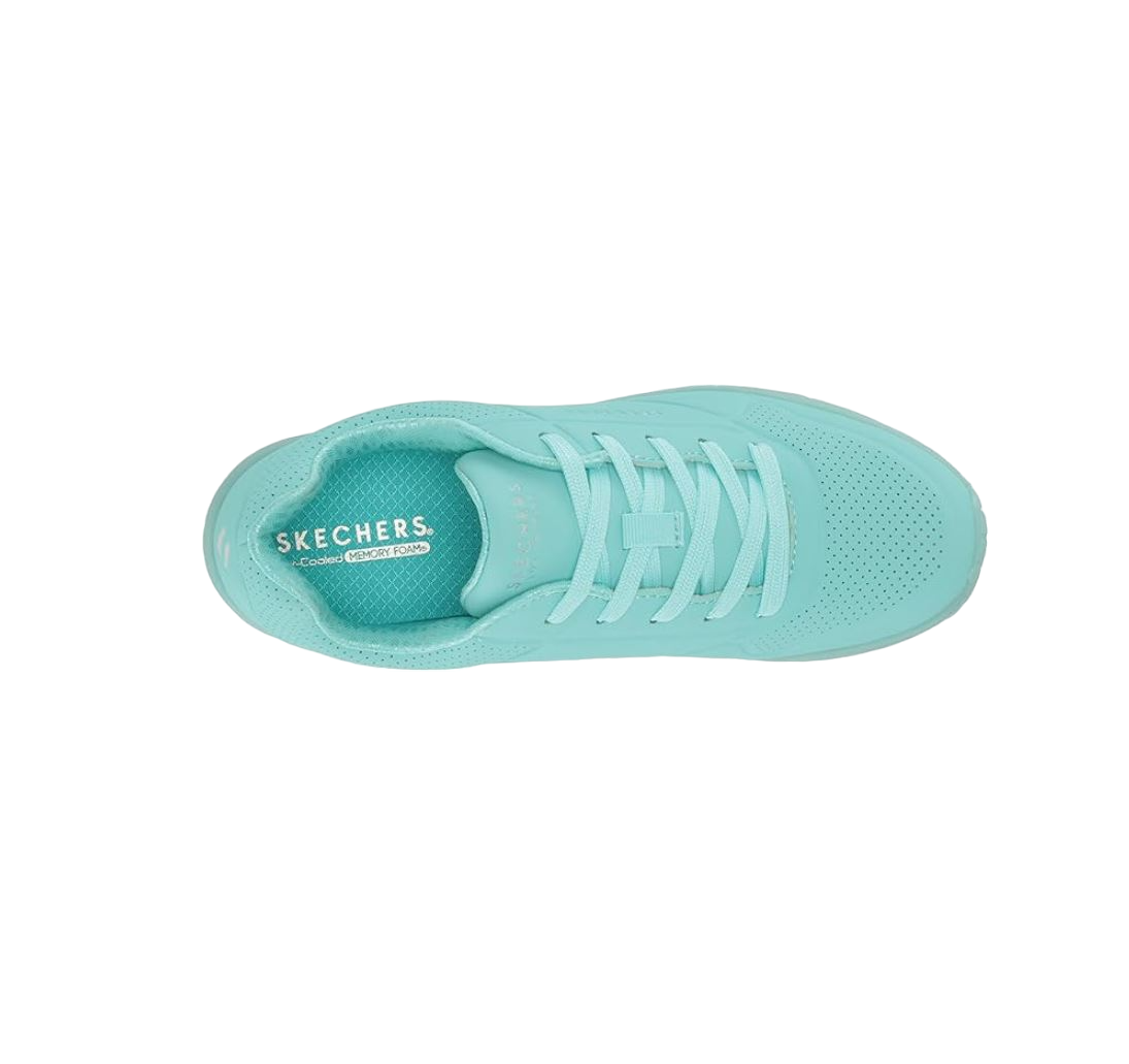 Kids Skechers Uno Ice Turquoise Comfy Unisex Running Shoe