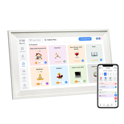 Kitchee 10" Digital Calendar Smart Family Planner - 25.5cm Touchscreen White