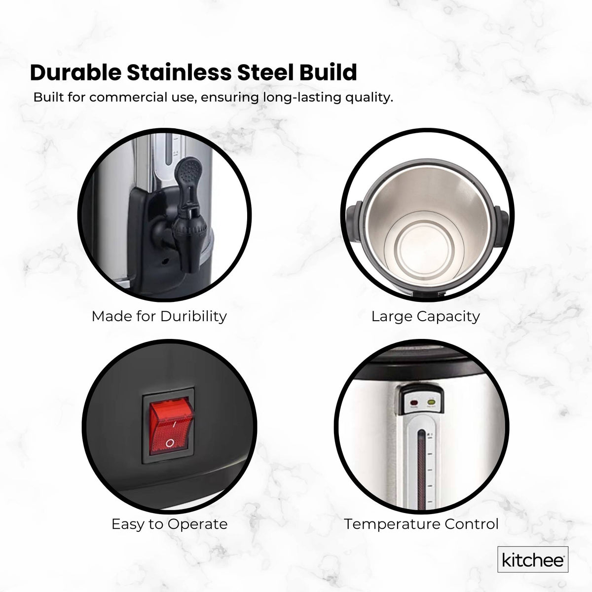 Kitchee 10L Electric Water Boiler Stainless Steel Commercial Urn