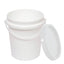 Kitchee 10x 1.2L Plastic Buckets + Lids - Empty Food Grade Tub Handle White