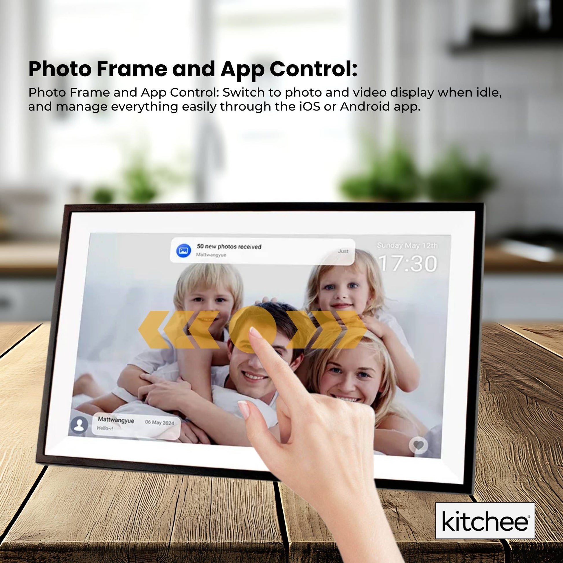 Kitchee 15.6" Digital Calendar Smart Family Planner - 39.5cm Touchscreen Black