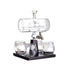 Kitchee 1L Whiskey or Wine Sailboat Glass Decanter Set - 4 Glasses + Stand