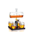 Kitchee 1L Whiskey or Wine Sailboat Glass Decanter Set - 4 Glasses + Stand
