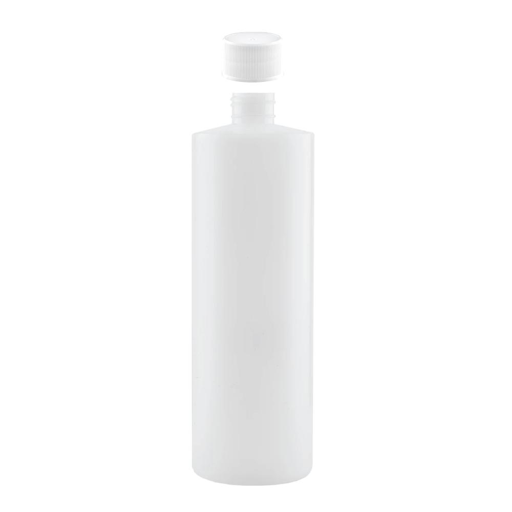 Kitchee 1x 250ml Natural HDPE Round Bottle + 28/410 Caps - Empty Plastic Food Storage