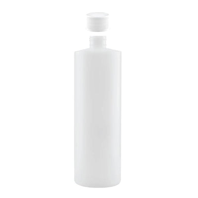 Kitchee 1x 250ml Natural HDPE Round Bottle + 28/410 Caps - Empty Plastic Food Storage