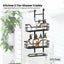 Kitchee 3 Tier Shower Caddy Over Door Bathroom Shelf Storage Rack Black