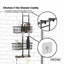 Kitchee 3 Tier Shower Caddy Over Door Bathroom Shelf Storage Rack Black