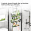 Kitchee 3 Tier Shower Caddy Over Door Bathroom Shelf Storage Rack Black