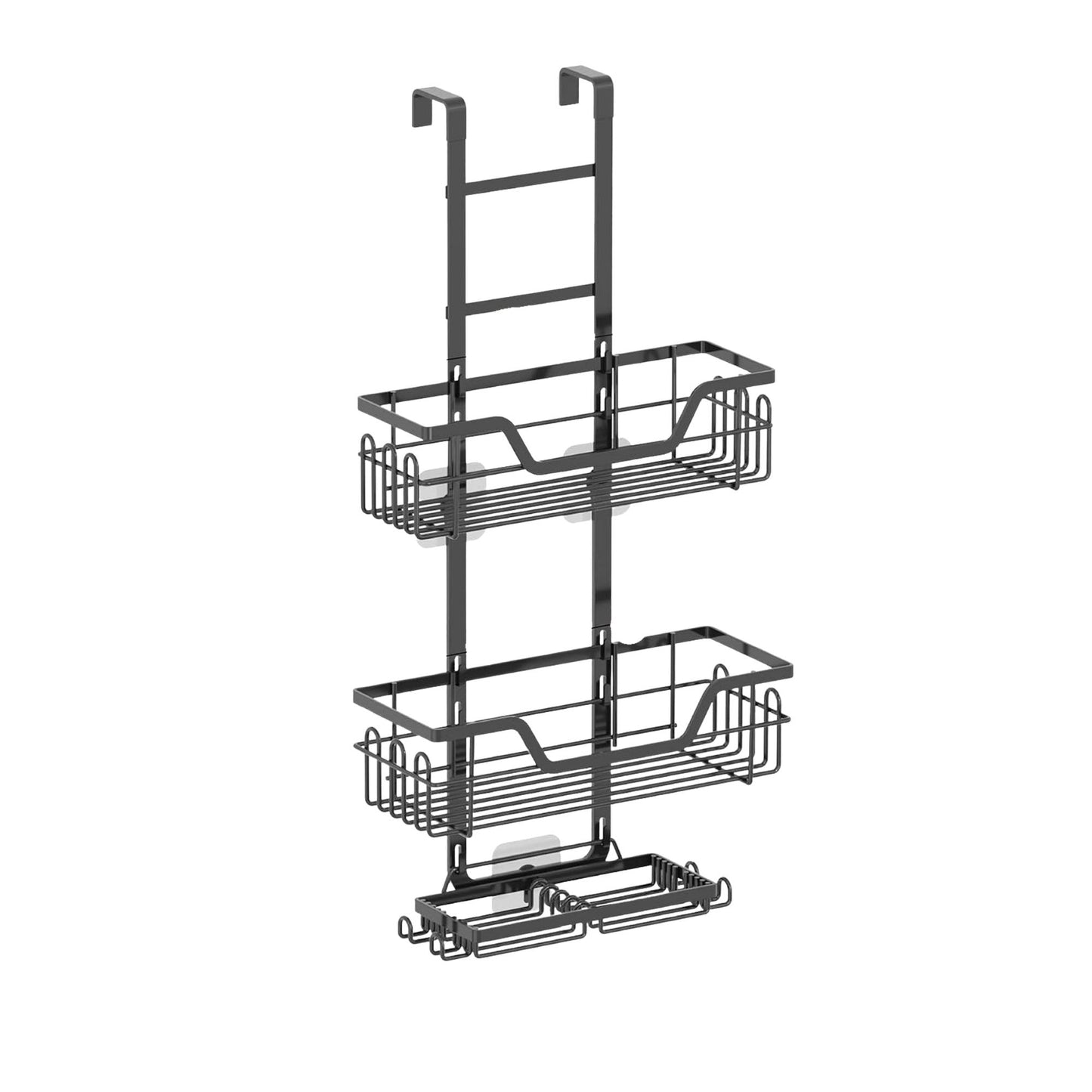 Kitchee 3 Tier Shower Caddy Over Door Bathroom Shelf Storage Rack Black