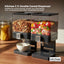 Kitchee 3.7L Double Cereal Dispenser Countertop Rice or Grain Storage Black