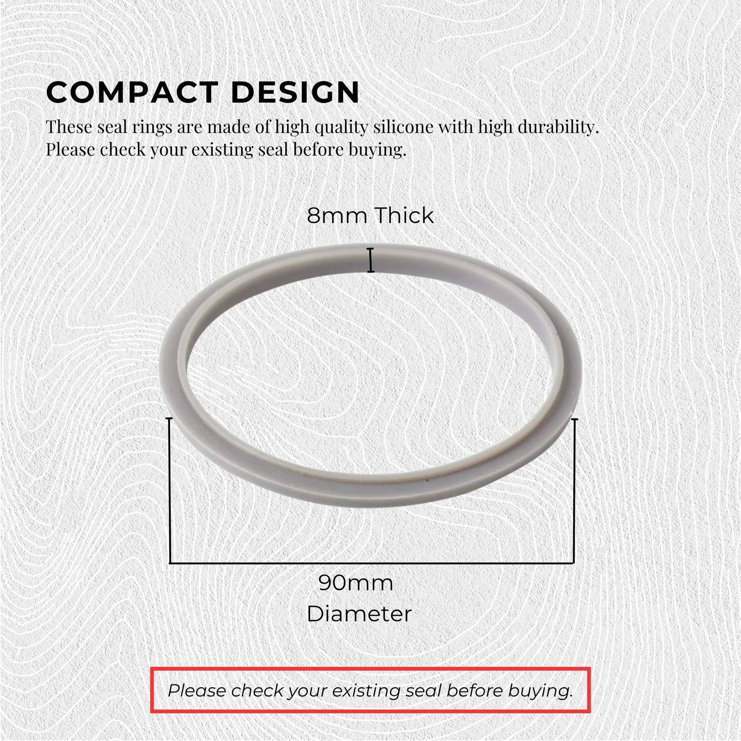 Kitchee 3x Grey Gasket Seal Ring For Nutribullet Model 600 900 1200W 90mm