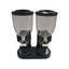 Kitchee 4L Double Cereal Dispenser Countertop for Rice Grains Storage Black