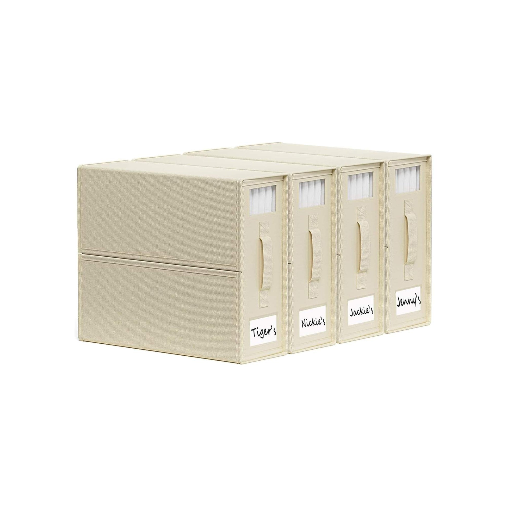 Kitchee 4x Foldable Bed Sheet Storage Box - Linen + Closet Organiser Beige