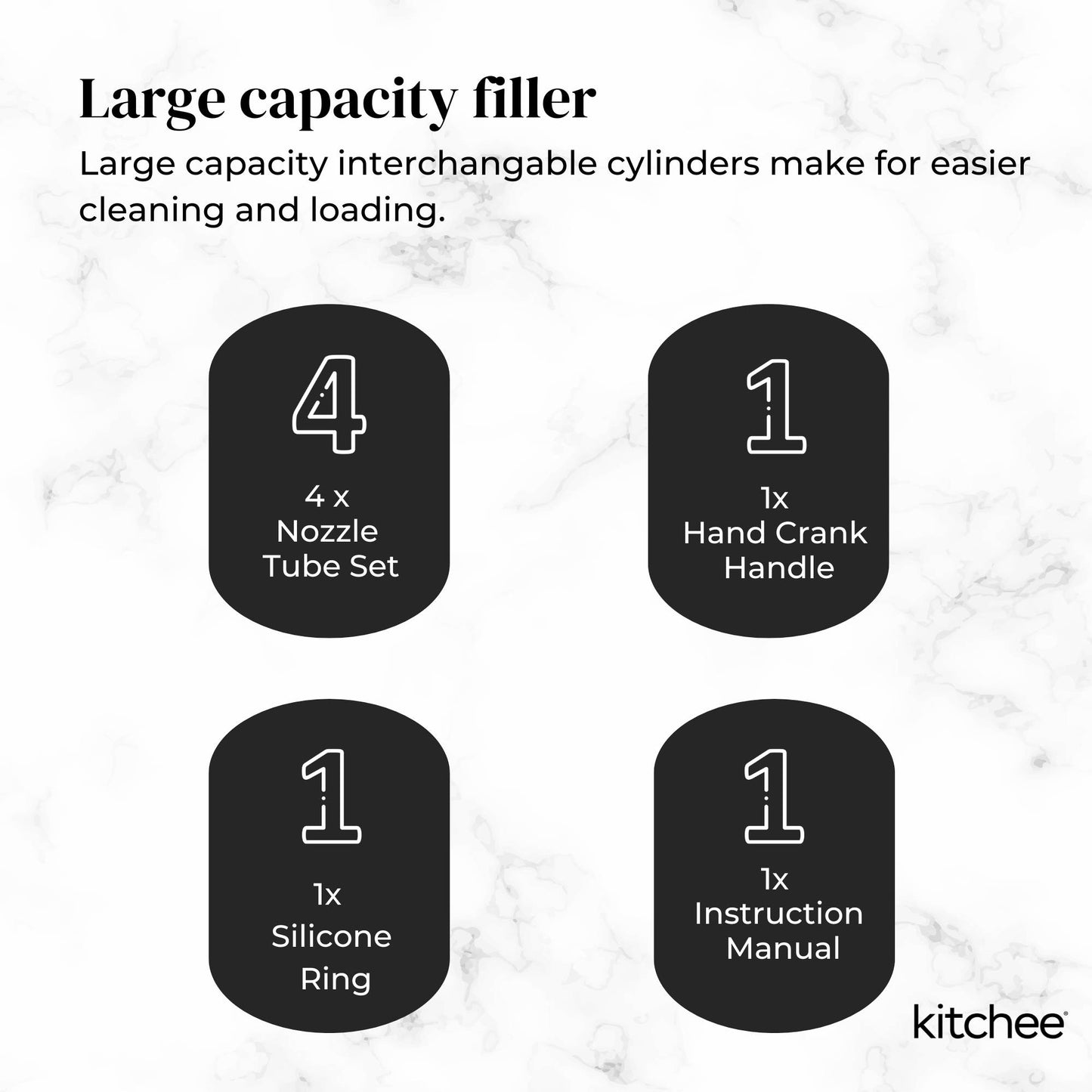 Kitchee 7L Manual Horizontal Sausage Filler - Stainless Stuffer Meat Press Machine