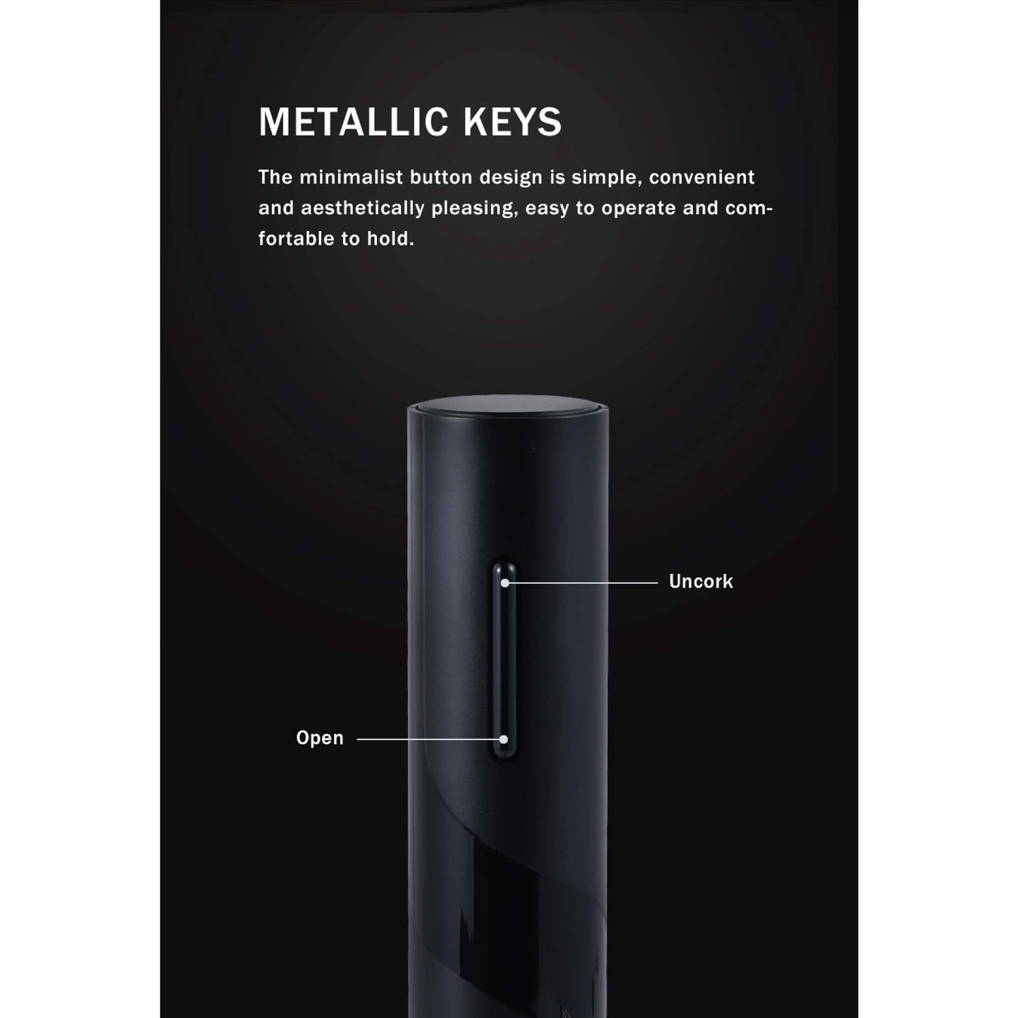 Kitchee Electric Wine Bottle Opener - Automatic Cordless Corkscrew Tool