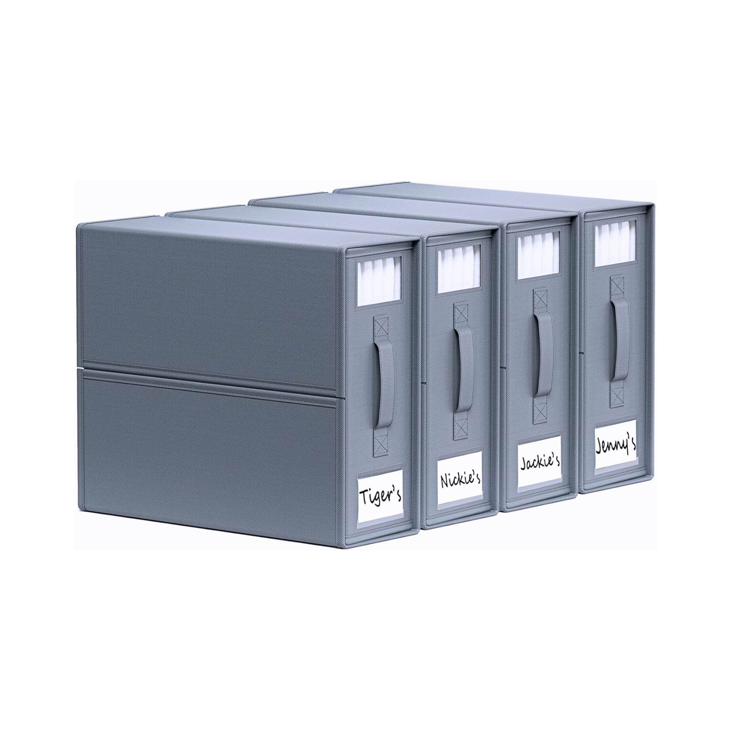 Kitchee Foldable Bed Sheet Storage Boxes - Linen Blanket and Closet Organiser Grey