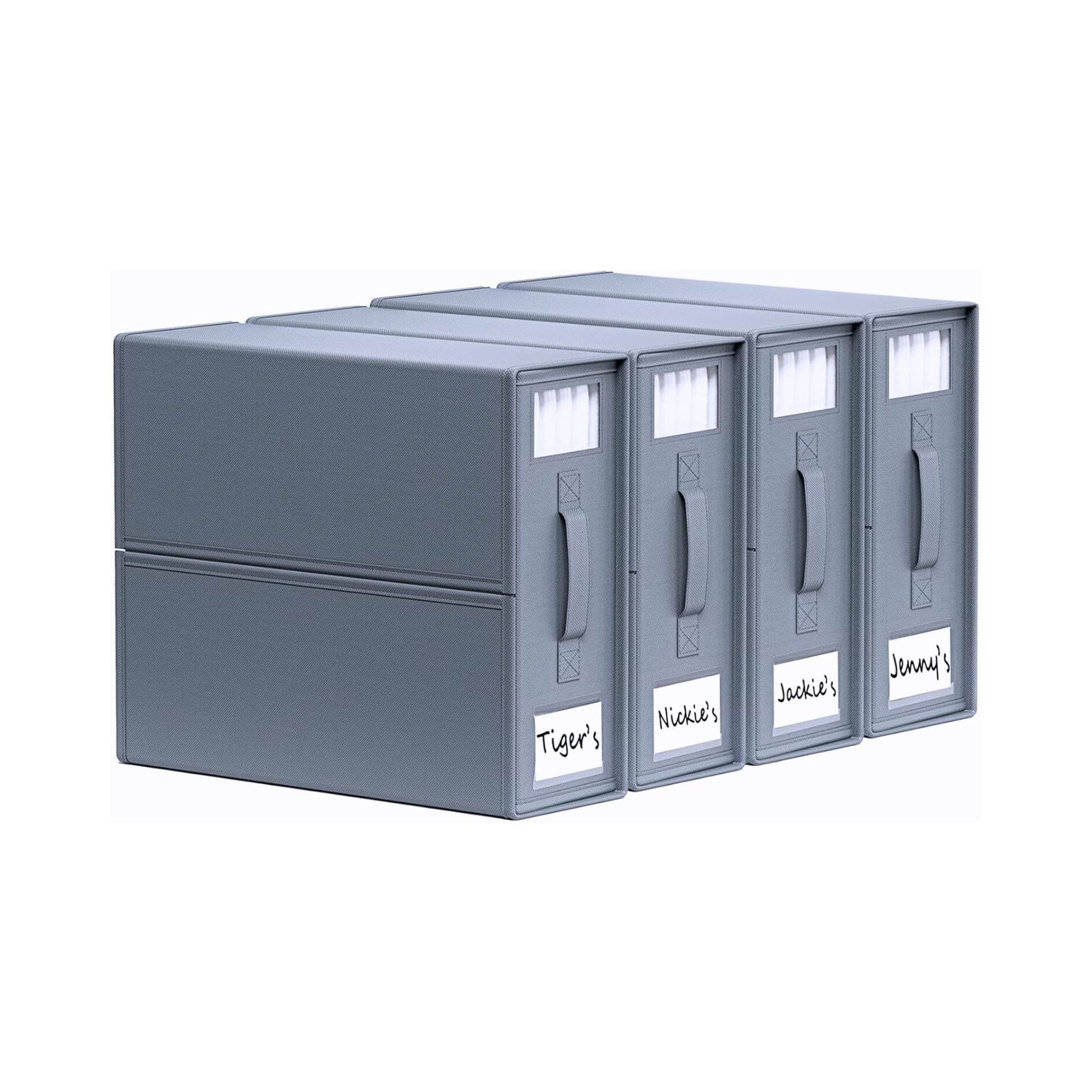 Kitchee Foldable Bed Sheet Storage Boxes - Linen Blanket and Closet Organiser Grey