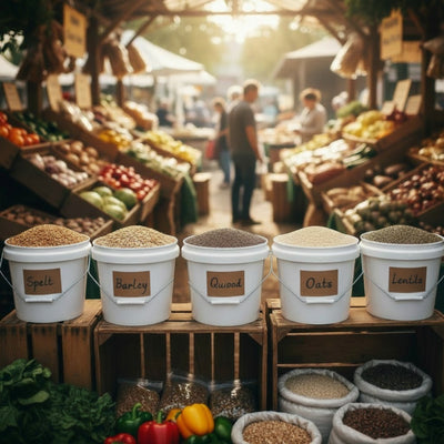 Kitchee Plastic White Buckets Handle + Lid - 2L 5L 10L Small Med Large Tubs