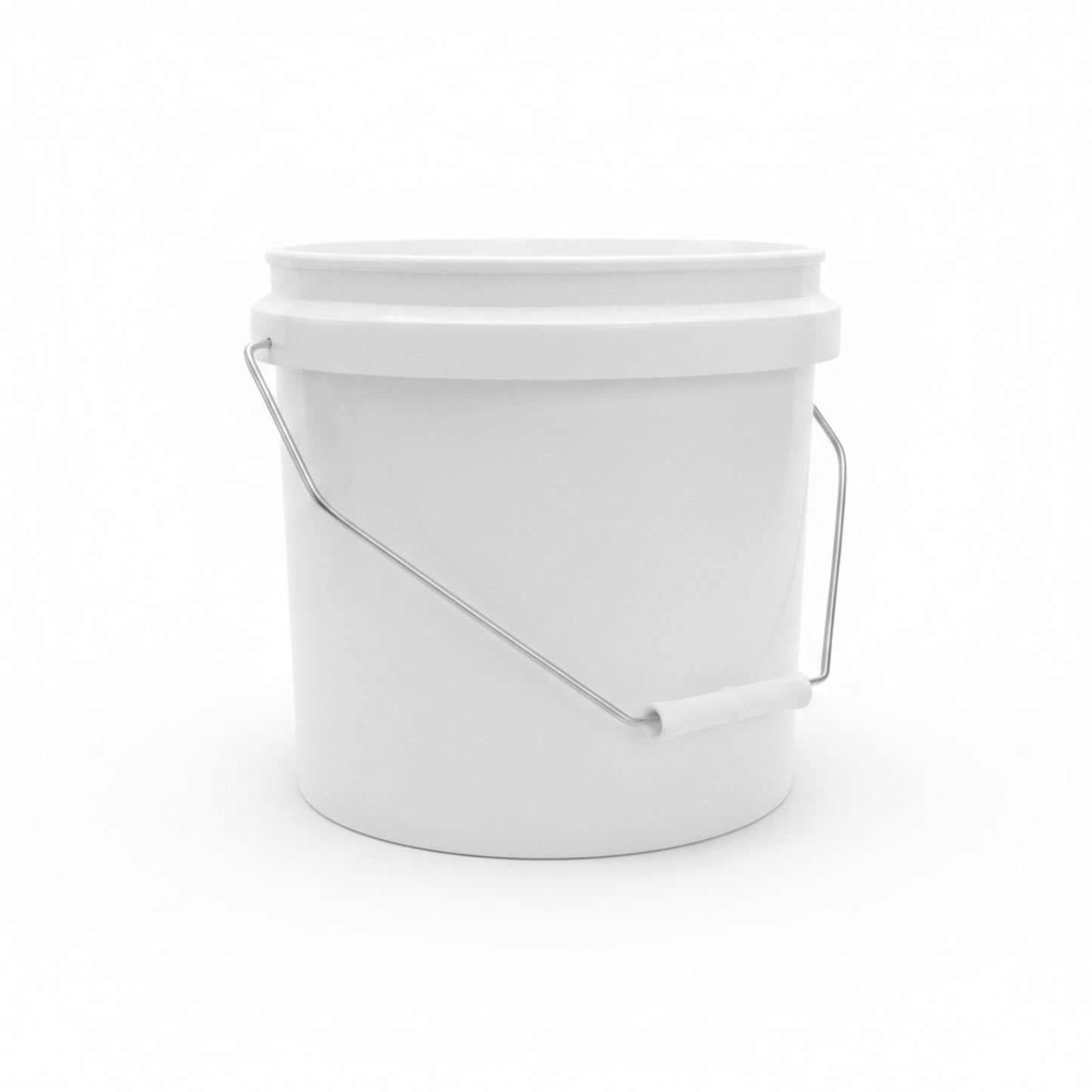 Kitchee Plastic White Buckets Handle + Lid - 2L 5L 10L Small Med Large Tubs