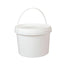 Kitchee Plastic White Buckets Handle + Lid - 2L 5L 10L Small Med Large Tubs