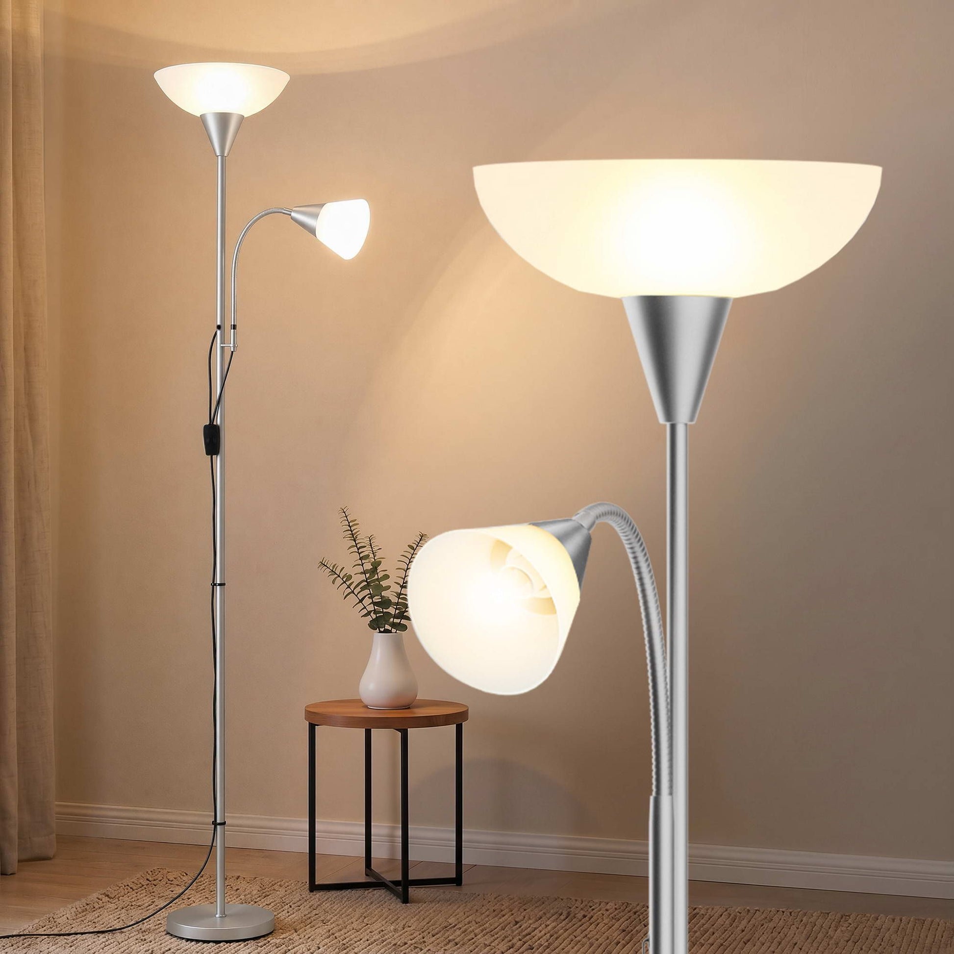 Artiss Floor Lamp Mother and Child Modern Home Living Room Office Reading Silver