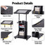 Artiss Mobile Podium Stand with Lockable Wheels Height Adjustable Laptop Desk Black
