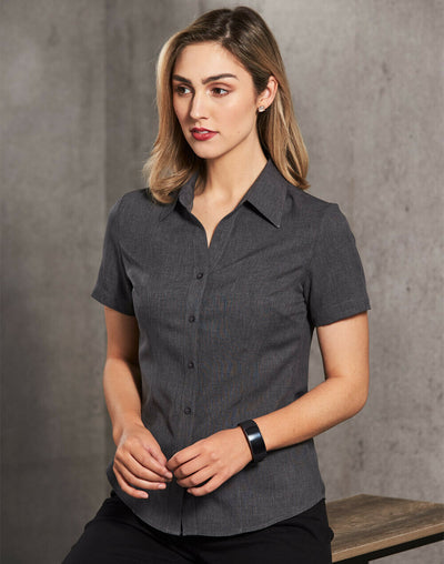 Ladies Womens Cooldry Short Sleeve Shirt Business Casual Royal Blue Office
