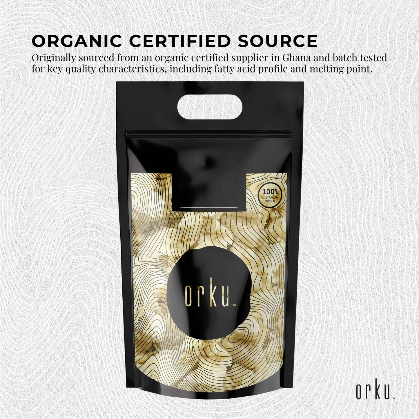 Orku 5Kg Organic Unrefined Shea Butter Raw African Karite Chunks