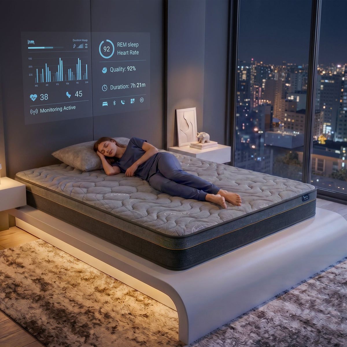 Levitex King Single Mattress 25 cm Hybrid Pocket Spring with 4cm Egg Crate Foam for Deep Sleep Bamboo Charcoal Fabric